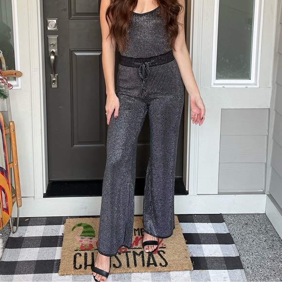 Vici Disco Doll Black Rhinestone Set NYE Look - Picture 3 of 7